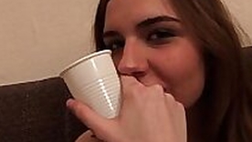 Teen amateur facefucked in dorm trio