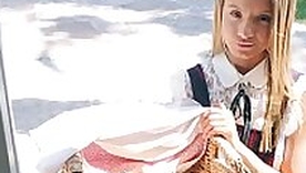 She looks so unpractised and cute selling cookies in her little dressgets fucked hard and takes a load on her charming and pretty face Asuna Fox