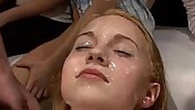 18yo Veronika relating to 50 guys in bukkake gangbang Part 2