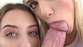 SWALLOWED Lana Rhoades and Mia ball sucking around deepthroat