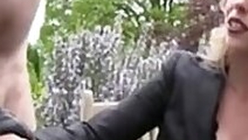 chubby guy with big cock acquiring a handjob bdsm