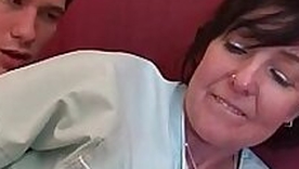 French materfamilias seduces little shaver and gives her ass after rimming