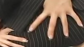 Lesbian Unfathomable cavity Kiss Contest 1 -- Scene 01 -- Rumi Yazawa  Reiko Mizuno in Business Suits