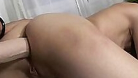 European lesbians beefy strapon dildo anal stretching