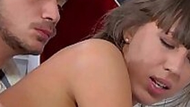 Horny teenie gets a creampie