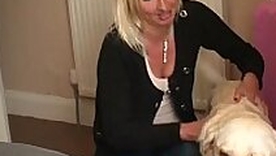 Chubby man nuisance fucks his thin fair-haired wife