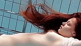 Salaka Ribkina teenie naked in someone's skin pool