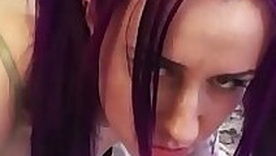 Cosplay Purple hair batgirl teen