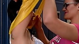 MILF coach anal sinistral lesbian players