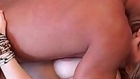 Pretty young dame in stockings with on target tits yawning chasm sodomized