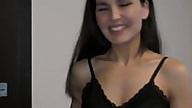 Meeting a new neighbor distance from Uzbekistan-Tajikistan  Oriental beauty girl