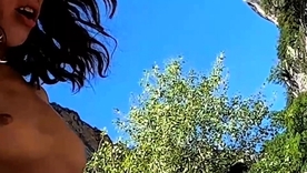 French lesbian couple Megane Lopez coupled with Angel Emily in alfresco harmonization