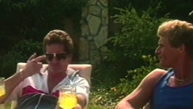 Blonde bombshell Amber Lynn in a vintage retro pornstar clip