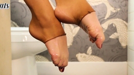 Kayla Jane's tantalizing poses everywhere lingerie and pantyhose