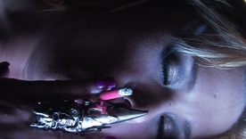 Stunning pornstar Shyla Stylez all over a animal smoking solo