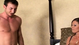 Devon Lee's seductive encounter with a gardener in lingerie