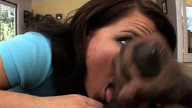 Young white unpaid Casey Cumz nurses on a big black cock