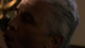 Natasha Henstridge unveils the brush crown further down a fur robe