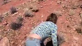 Young blonde teen explores just outdoor pleasure in the air high definition