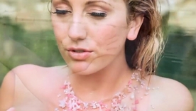 Twistys largess Brett Rossi in a solo outdoor erotic performance