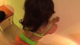 Asian beauty Miho Nakata gives a sloppy blowjob and rides cowgirl style