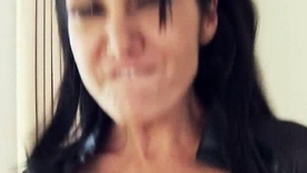 Latex-clad maid Ava Addams engages in hardcore copulation with a well-endowed mendicant