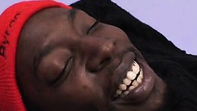 African American woman receives facial finish