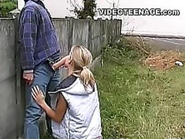 blonde teen undecorated in public