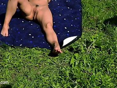 My neighbors son is tanning naked in the garden