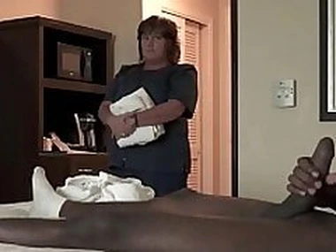 NICHE PARADE - BBW Hotel Maid Strokes Chunky Black Cock With White Hands