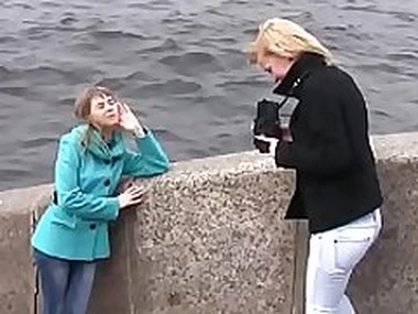 Teeny lesbian fingered