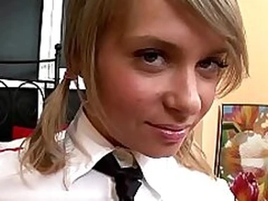 Pigtailed young cute babe wrecked eternal with older man