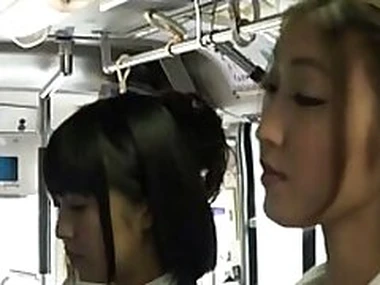 Asian lesbians in motor coach