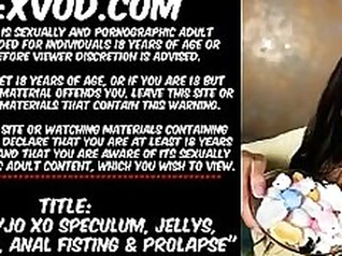 Hotkinkyjo XO speculum jellys belly bulge anal fisting  prolapse