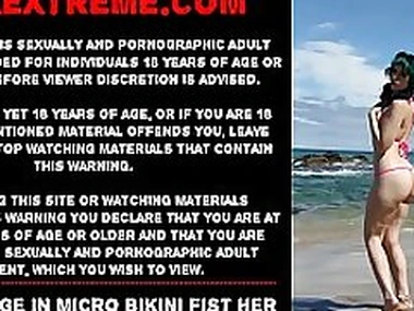 Proxy Paige in micro bikini fist her ass  prolapse surpassing the beach