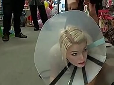 Blonde slave gets fisted in public