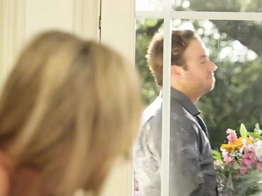 Brandi Love, a milf with big tits, enjoys a threesome at home