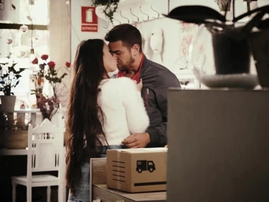 Upskirt cams: European brunette in fetish reality