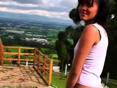 Young and adorable Carla approximately a animal outdoor show