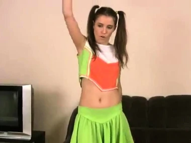 Tiny Tyler, amateur cheerleader indulges helter-skelter solo play