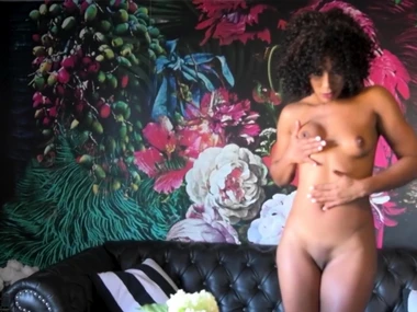 Misty Stone, a sultry pornstar, indulges in a solo session while smoking a blunt and showcasing will not hear of stunning ebony physique.