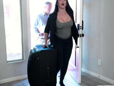 Sheena Ryder, a voluptuous stepmom, in a steamy lingerie-clad hardcore session