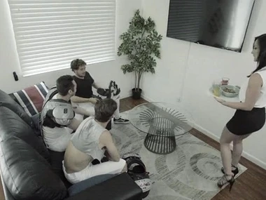 Jennifer White demonstrates her capability faculty to her stepson and his friends including a hardcore blowjob in a POV show off