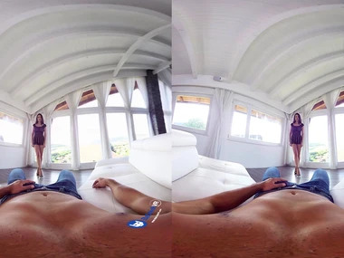 Aletta Ocean's sensual striptease and handjob in POV