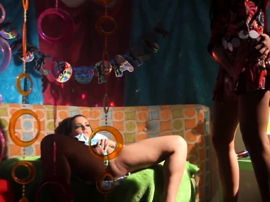 Kendall Karson and Natasha Nice practise wettish car encounter