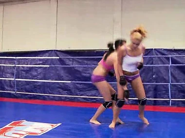 Becky Stevens increased by Barbie Black in a nude process club matchup