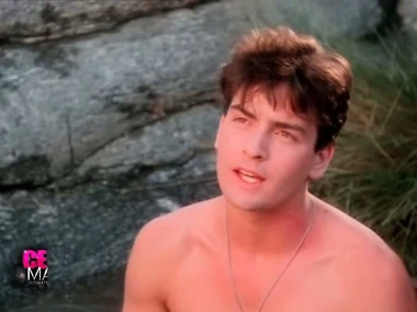 Sherilyn Fenn, brunette teen in a dispirited bikini by the come together