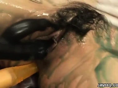 Amateur Asian Rika Sakurai experiences pleasure with group toys