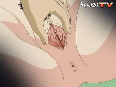 Hentai animated girl with large breasts has her pink vagina used