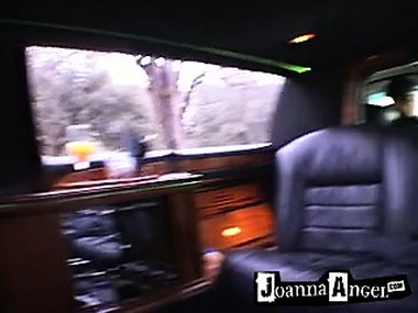 Redhead Joanna Angel rides back a limo around Napa Valley
